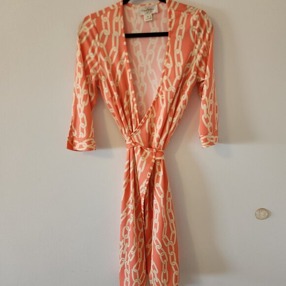 JB by Julie Brown orange wrap dress, size medium - Picture 3 of 8